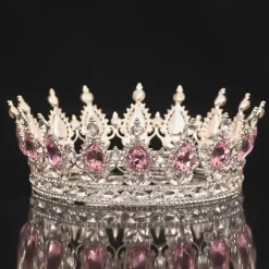 Bridal Crown Wedding Dress Headdress Birthday Adults' Ceremony Versatile Rhinestone Hair Band Luxury Round Crown