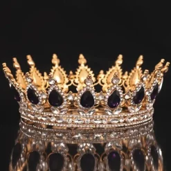 Bridal Crown Wedding Dress Headdress Birthday Adults' Ceremony Versatile Rhinestone Hair Band Luxury Round Crown