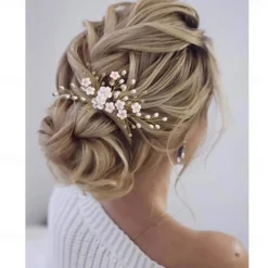 Bridal Headwear European and American Style Hair Accessories Handmade Soft Pottery Pearl Hair Comb Wedding Accessories