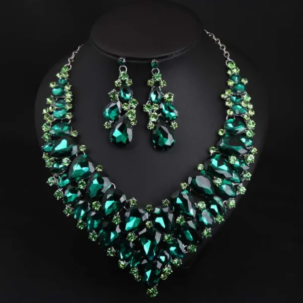 Bridal Jewelry Sets 1 set Crystal Rhinestone Alloy 1 Necklace Earrings Women's Statement Colorful Cute Fancy Pear irregular Jewelry Set For Party Wedding