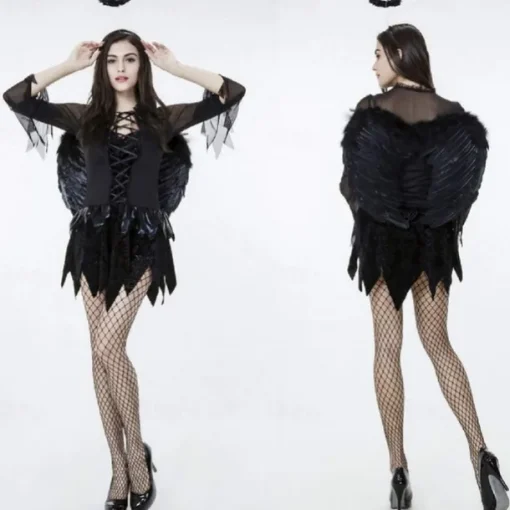 Bride Fallen Angel Ghost Bride Halloween Cosplay Costume Outfits Angels of Death Cosplay Vacation Dress Sexy Fashion Double Layered Teen Adults' Women's Female Carnival Masquerade Day of the Dead
