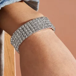 Bride Fashion Diamond Necklace Earrings Bracelet Ring Pu Sequin Handheld Bag Dinner Bag Set of Five