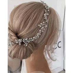 Bride Wedding Headband Rhinestone Bridal Bridesmaid Hair Clips Accessories Party Hair Accessories Headpieces for Women