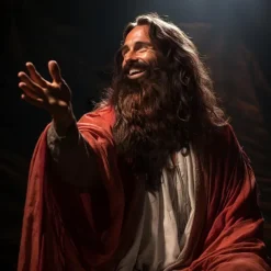 Brown Jesus Wizard Curly Wig And Beard Halloween Funny Cosplay Costume Accessory for Adults