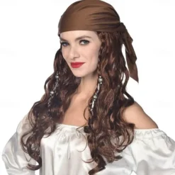 Brown Pirate Wig Cosplay Party Wigs Halloween Wigs