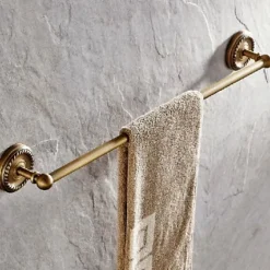 Brushed Brass Towel holder Towel Bar Antique Brass Single Bathroom Rod New Design Wall Mounted 60*7.5CM 1 pc