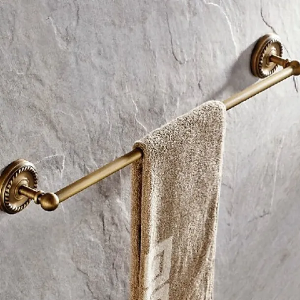 Brushed Brass Towel holder Towel Bar Antique Brass Single Bathroom Rod New Design Wall Mounted 60*7.5CM 1 pc