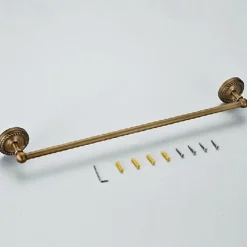 Brushed Brass Towel holder Towel Bar Antique Brass Single Bathroom Rod New Design Wall Mounted 60*7.5CM 1 pc
