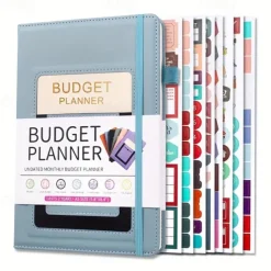 Budget Planner Notebook with Expense Tracker Undated Monthly Financial Organizer for Debt and Bill Tracking 8.4 x 5.8 Inches PU Cover