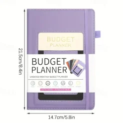 Budget Planner Notebook with Expense Tracker Undated Monthly Financial Organizer for Debt and Bill Tracking 8.4 x 5.8 Inches PU Cover