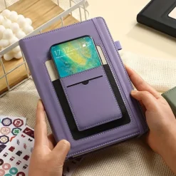 Budget Planner Notebook with Expense Tracker Undated Monthly Financial Organizer for Debt and Bill Tracking 8.4 x 5.8 Inches PU Cover