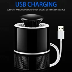 Bug Zapper Automatic Indoor Insect Trap - UV Black Light & Fan Mosquito, Fruit Fly & Gnat Killer with USB Rechargeable