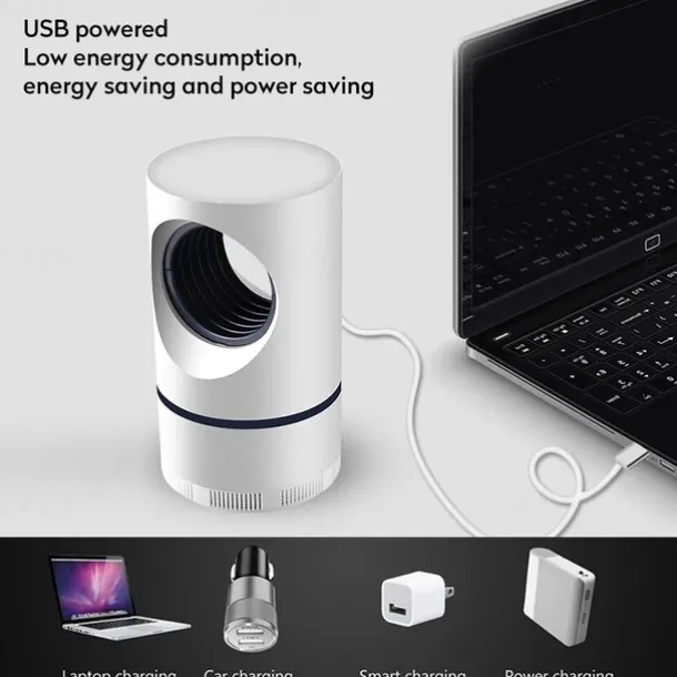 Bug Zapper Automatic Indoor Insect Trap - UV Black Light & Fan Mosquito, Fruit Fly & Gnat Killer with USB Rechargeable