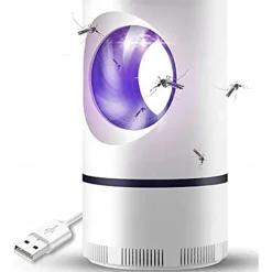 Bug Zapper Automatic Indoor Insect Trap - UV Black Light & Fan Mosquito, Fruit Fly & Gnat Killer with USB Rechargeable