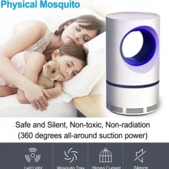 Bug Zapper Electric Indoor Mosquito Insect Trap Killer Lamp LED Mosquito Repellent Lamp Mute Anti Fly Trap Light Bug Zapper USB LED Night Lights