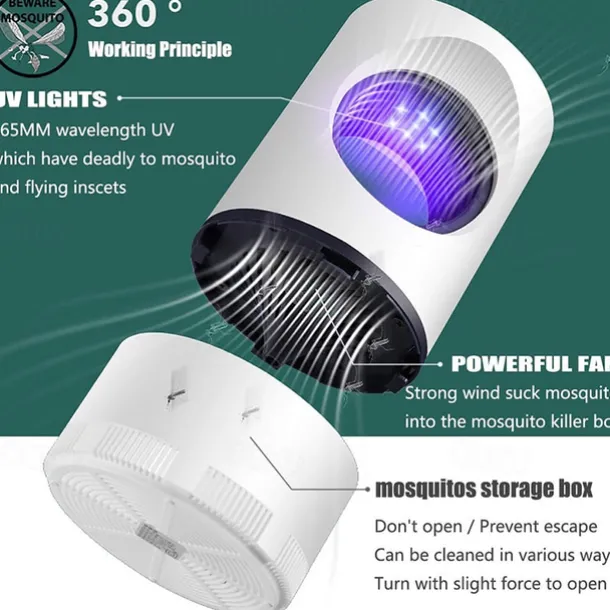 Bug Zapper Electric Indoor Mosquito Insect Trap Killer Lamp LED Mosquito Repellent Lamp Mute Anti Fly Trap Light Bug Zapper USB LED Night Lights