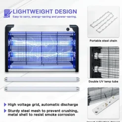 Bug Zapper Indoor, Mosquito, Wasp, Moth, Fruit Fly Trap, High-Voltage, with Mosquito Trap, Suitable for Dining Rooms, Living Rooms, Gardens and Offices
