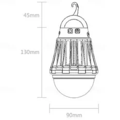 Bug Zapper Mosquito Lamp with USB Charging and Built-in 3.7V Battery Waterproof Design, Adjustable Lighting Modes (20%, 50%, 100%) Portable and Effective Mosquito Repellent