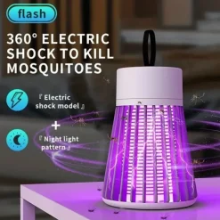 Bug Zapper Mosquito Trap Killer Lamp Electric LED UV Flying Insect Repellent Light Portable USB Rechargeable Trap Flying Insect Killer for Home Pest Control Insect Repellent