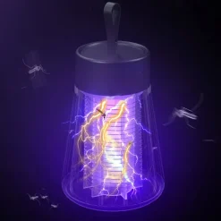 Bug Zapper Mosquito Trap Killer Lamp Electric LED UV Flying Insect Repellent Light Portable USB Rechargeable Trap Flying Insect Killer for Home Pest Control Insect Repellent