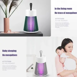Bug Zapper Mosquito Trap Killer Lamp Electric LED UV Flying Insect Repellent Light Portable USB Rechargeable Trap Flying Insect Killer for Home Pest Control Insect Repellent