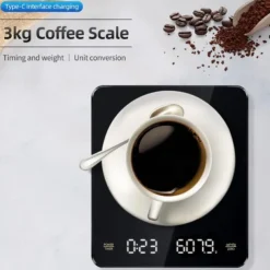 Built-in battery charging Electronic Scale Built-in Auto Timer Pour Over Espresso Smart Coffee Scale Kitchen Scales 3kg 0.1g