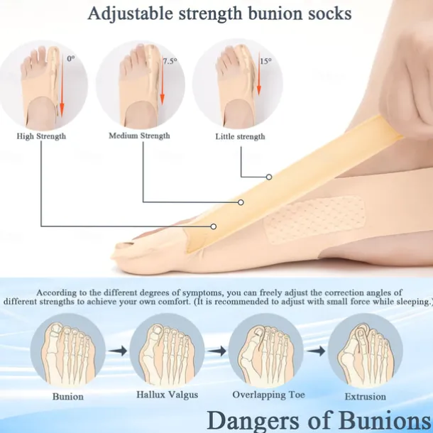 Bunion Corrector For Relieving Thumb Valgus Bunion Socks That Can Be Worn Day And Night Beautiful And Practical Bunion Correctors Toe Straightener For Women And Men