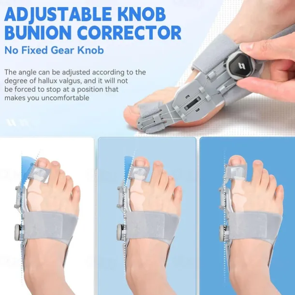 Bunion Corrector for Women Men Adjustable Universal Size Bunion Splint Big Toe Straightener Toe Separators for Bunions with 2 Silicone Pads Better Fit to the Toes Without Damaging the Skin