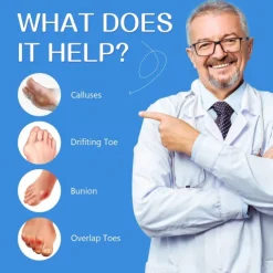 Bunion Cushion Protector, 10 Packs of Bunion Corrector Pads with Separator for Big Toe, Gel Shield for Foot Pain Relief, Calluses, Corns - Blue