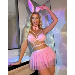 Bunny Girl Halloween Cosplay Costume Tutu Bra Sexy Costume Adults' Women's Carnival Masquerade Mardi Gras Performance Party Halloween Easy Halloween Costumes Dress Up