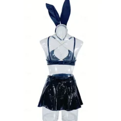 Bunny Girl Halloween Cosplay Costume Bra Mini Skirt Glossy Sexy Costume Adults' Women's Carnival Masquerade Mardi Gras Performance Party Halloween Easy Halloween Costumes Dress Up