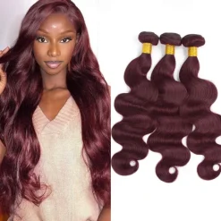 Burgundy Human Hair Bundles Ombre Colored Brazilian 99J Body Wave Human Hair Weave Bundles Remy human Hair Extensions 3PCS