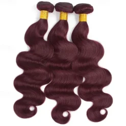 Burgundy Human Hair Bundles Ombre Colored Brazilian 99J Body Wave Human Hair Weave Bundles Remy human Hair Extensions 3PCS