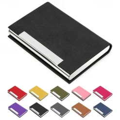 Business Card Holder/ Case Professional PU Leather & Stainless Steel Multi Wallet Credit Card ID Case/Holder