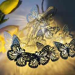 Butterfly LED Fairy String Lights Battery Powered 3m-20LED 1.5m-10LED Iron Arts Christmas Holiday Garden Home Decoration Hanging Lights