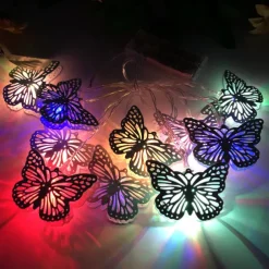 Butterfly LED Fairy String Lights Battery Powered 3m-20LED 1.5m-10LED Iron Arts Christmas Holiday Garden Home Decoration Hanging Lights
