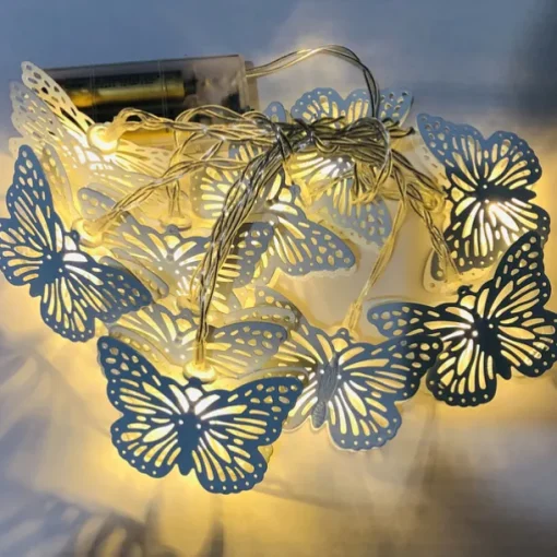 Butterfly LED Fairy String Lights Battery Powered 3m-20LED 1.5m-10LED Iron Arts Christmas Holiday Garden Home Decoration Hanging Lights