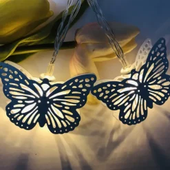 Butterfly LED Fairy String Lights Battery Powered 3m-20LED 1.5m-10LED Iron Arts Christmas Holiday Garden Home Decoration Hanging Lights