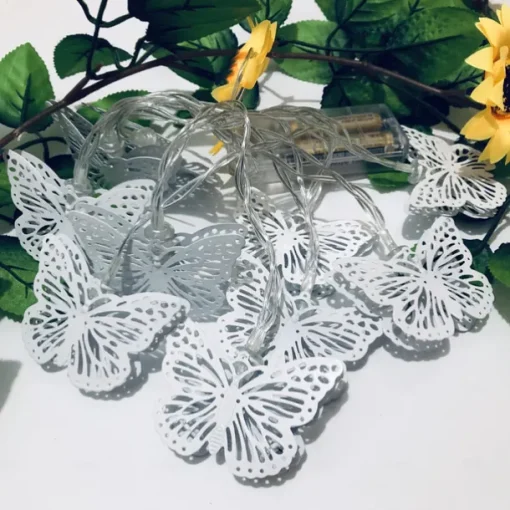 Butterfly LED Fairy String Lights Battery Powered 3m-20LED 1.5m-10LED Iron Arts Christmas Holiday Garden Home Decoration Hanging Lights