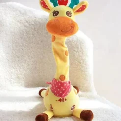 3-Button Embroidered Interactive Singing Fawn Plush Toy - Talks & Sings Perfect for Home Decor & Holiday Gifts