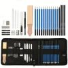 Bview Art 32 Pack Drawing Pencils Set Professional Drawing Art Kit With Sketch Pencils Graphite Charcoal Sticks In Portable Case Drawing Supplies For Students Adults Artists