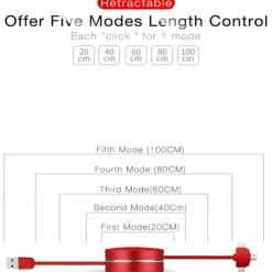 CAFELE Is Suitable For Apple 3-in-1 Data Cable 1 Drag 3 Mobile Phone Retractable Charging Cable Multi-function 5A Fast Charge