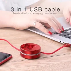 CAFELE Is Suitable For Apple 3-in-1 Data Cable 1 Drag 3 Mobile Phone Retractable Charging Cable Multi-function 5A Fast Charge