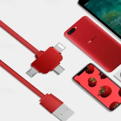 CAFELE Is Suitable For Apple 3-in-1 Data Cable 1 Drag 3 Mobile Phone Retractable Charging Cable Multi-function 5A Fast Charge