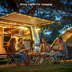 Camping Lights String, 4 in 1 Outdoor String Lights with 8 Lighting Modes Portable Retractable Camping String Lights for Outdoor Hiking Garden Party Festival Decor