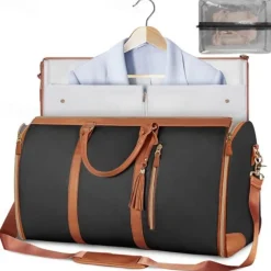 Camping Travel Suitcase Leather Handbag for Women, Fashionable Business Travel Crossbody Bag with Large Capacity