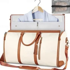 Camping Travel Suitcase Leather Handbag for Women, Fashionable Business Travel Crossbody Bag with Large Capacity