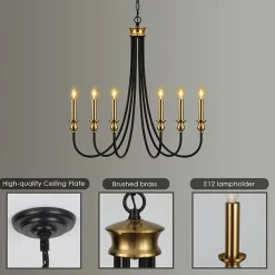 Candle Style Chandelier 6-Light 26