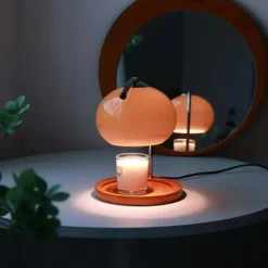 Candle Warmer Lamp Mushroom Bedside Table Lamp Modern Minimalist Bedside Table Lamp Bedroom Living Room Study Bedside Lamp Decorative Small Table Lamp Bedside Lamp 110-240V