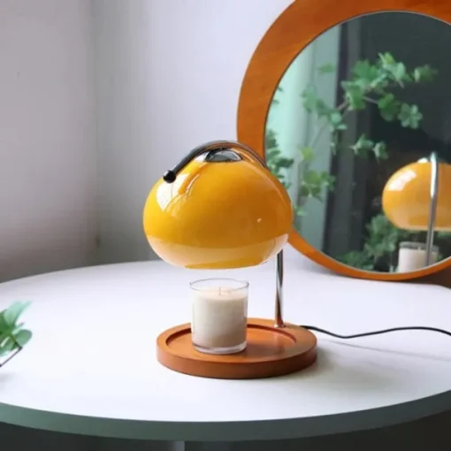 Candle Warmer Lamp Mushroom Bedside Table Lamp Modern Minimalist Bedside Table Lamp Bedroom Living Room Study Bedside Lamp Decorative Small Table Lamp Bedside Lamp 110-240V